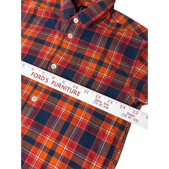 Vintage Gap Boys Orange Plaid Button Up Flannel XS 4 Chest Pocket Fall Kidcore - Picture 4 of 7